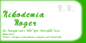 nikodemia moger business card